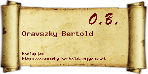 Oravszky Bertold névjegykártya